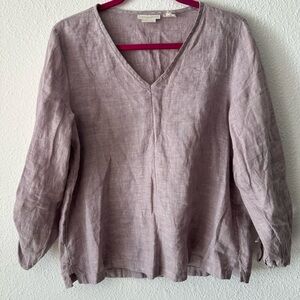 Christian Siriano 100% Linen Shirt in lavender